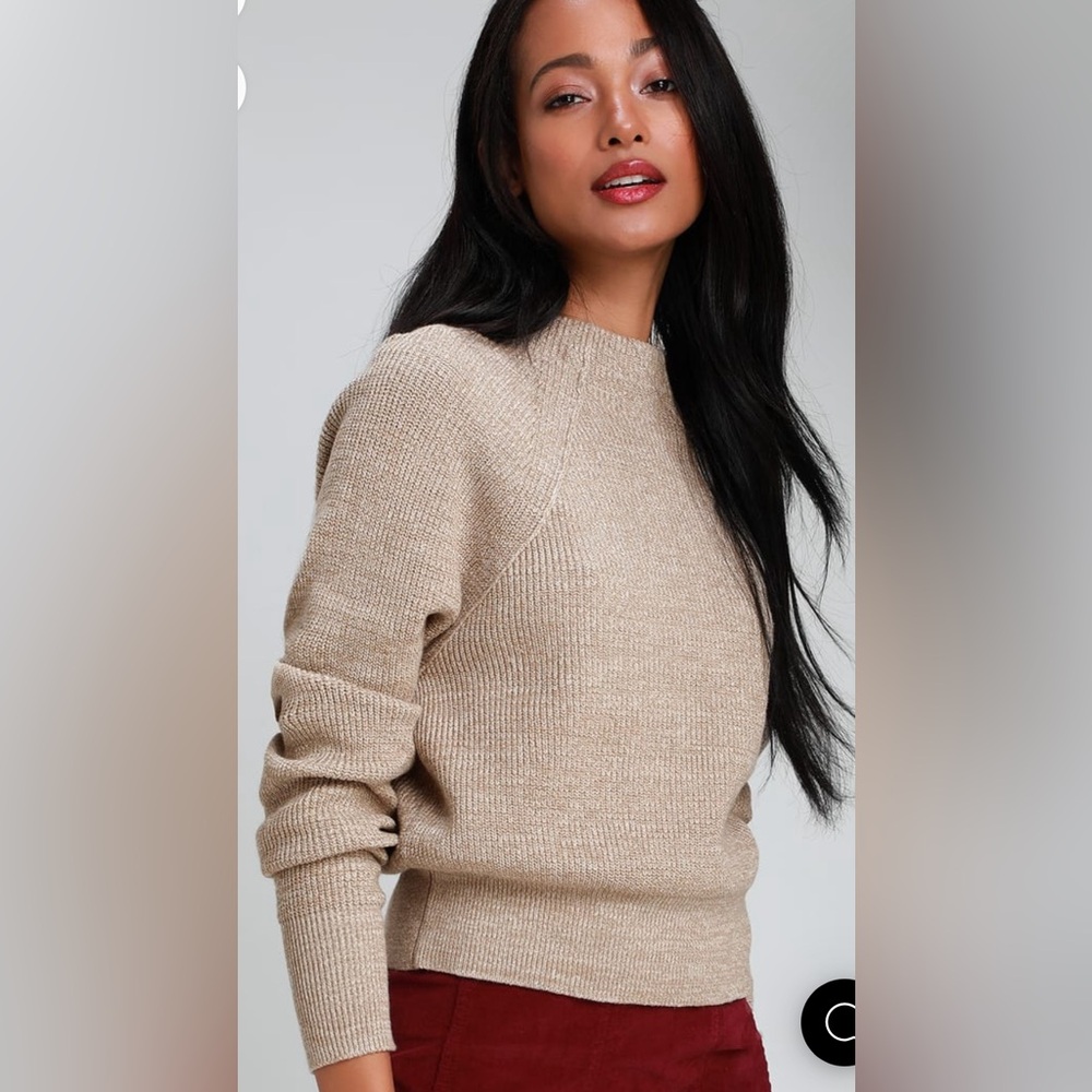 Free Peope Too Good Beige  pullover knit sweater size M